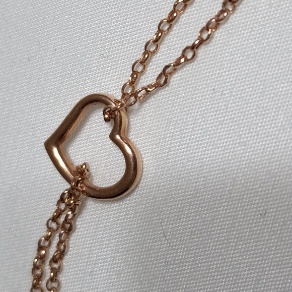 Gorgeous 10k Rose Gold Heart Ankle Bracelet - Picture 4 of 7